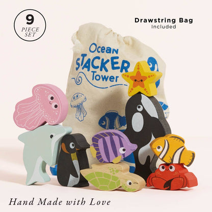 Le Toy Van Ocean Life Stacking Animals & Bag