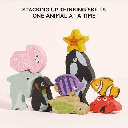 Le Toy Van Ocean Life Stacking Animals & Bag