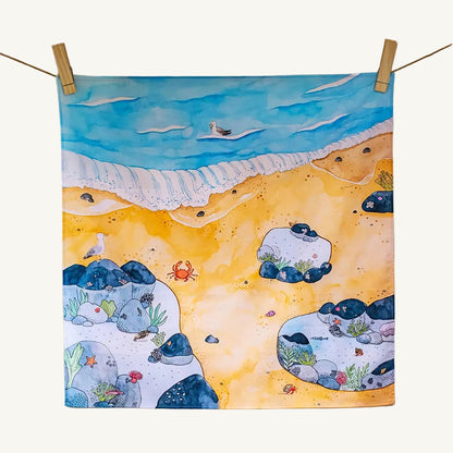 Wonderie Organic Cotton Play Cloth - Rock Pool Life