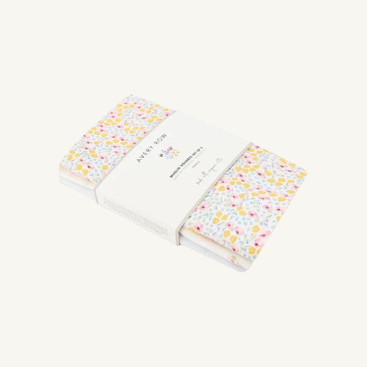 Set of two organic wildflower muslins squares from AVery Row with a white background