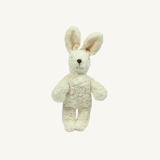 Senger Nturwelt Organic White plush baby bunny toy on a white background