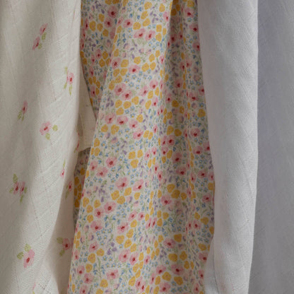 Avery Row Organic muslin squares in wildflower pattern