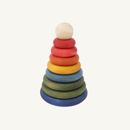 Wooden Story Rainbow Round Pyramid Stacker