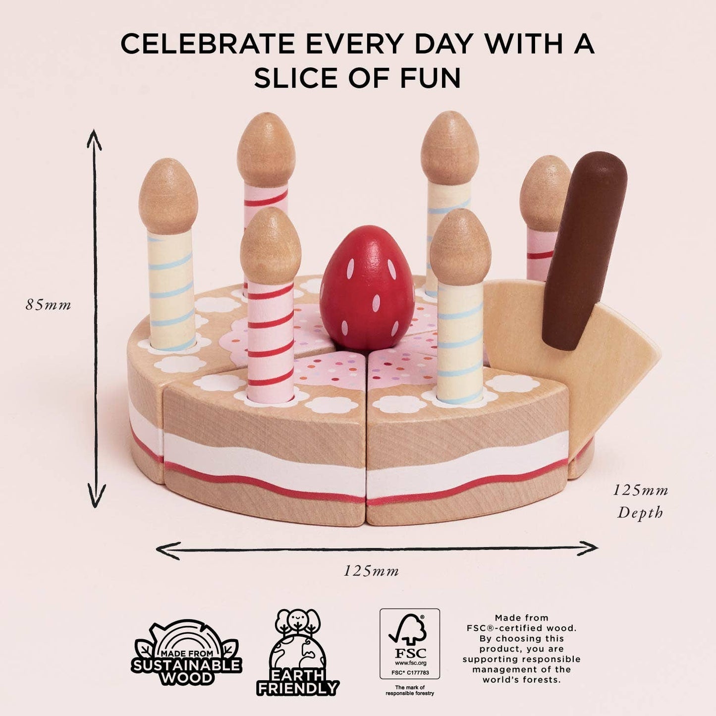 Le Toy Van Sliceable Birthday Cake & Candles