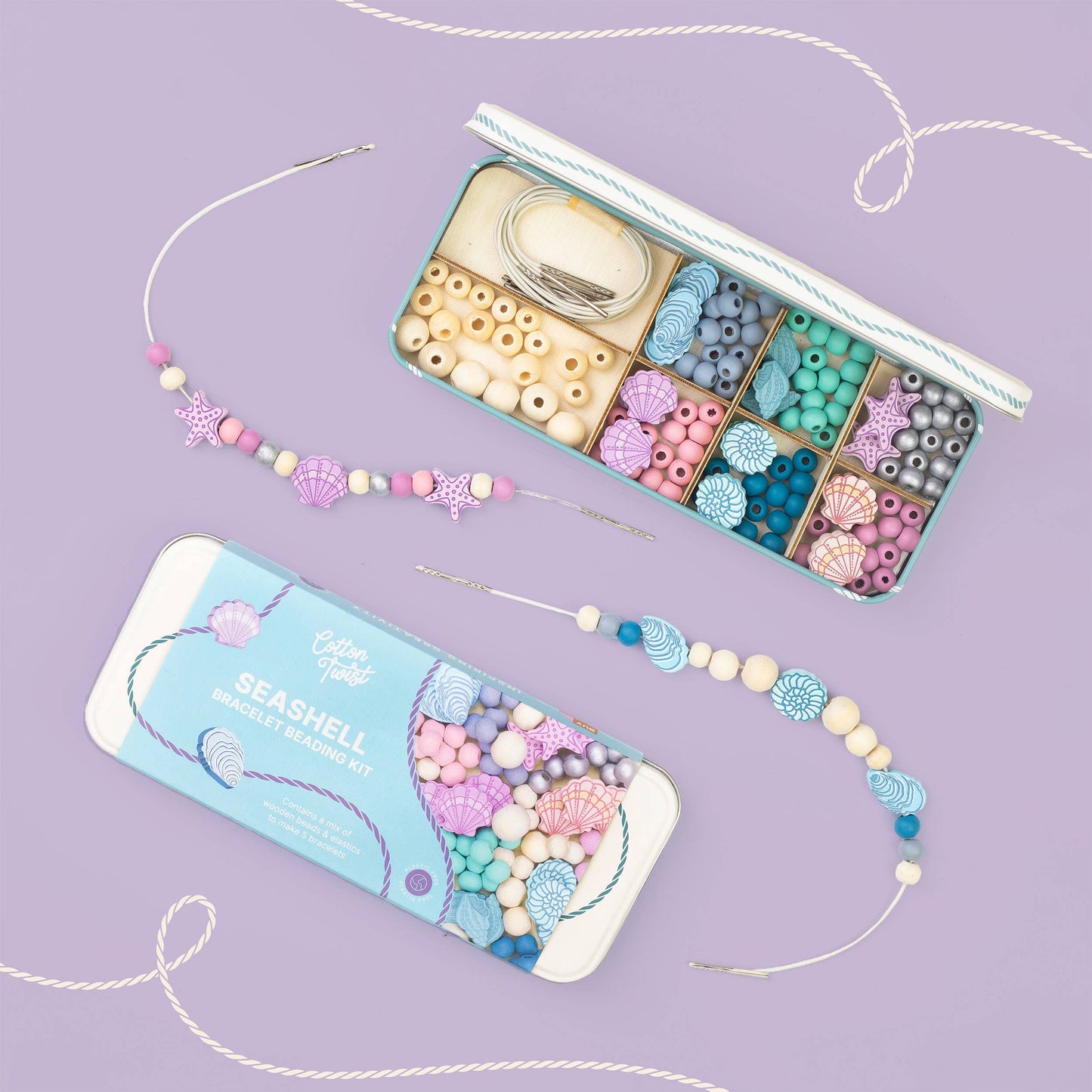 Cotton Twist Seashell Bracelet Bead Kit