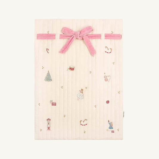 Avery Row Fairy Christmas sack with a pink ribbon on a white background