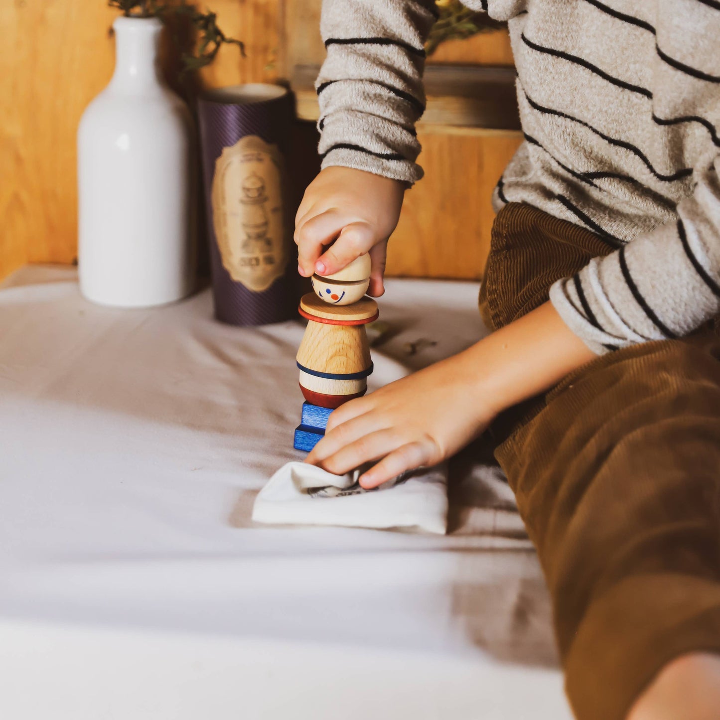 Wooden Story Stacking Toy Stick Fig. No.04