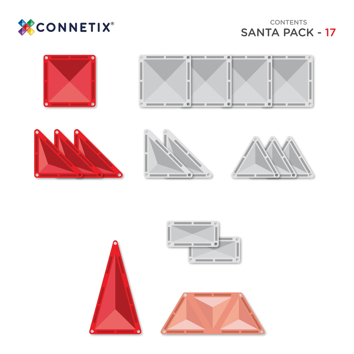CONNETIX Magnetic tiles Christmas Santa Pack pieces included